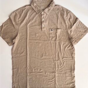 Vineyard Vines Men’s Edgartown Beige stripe Polo Shirt